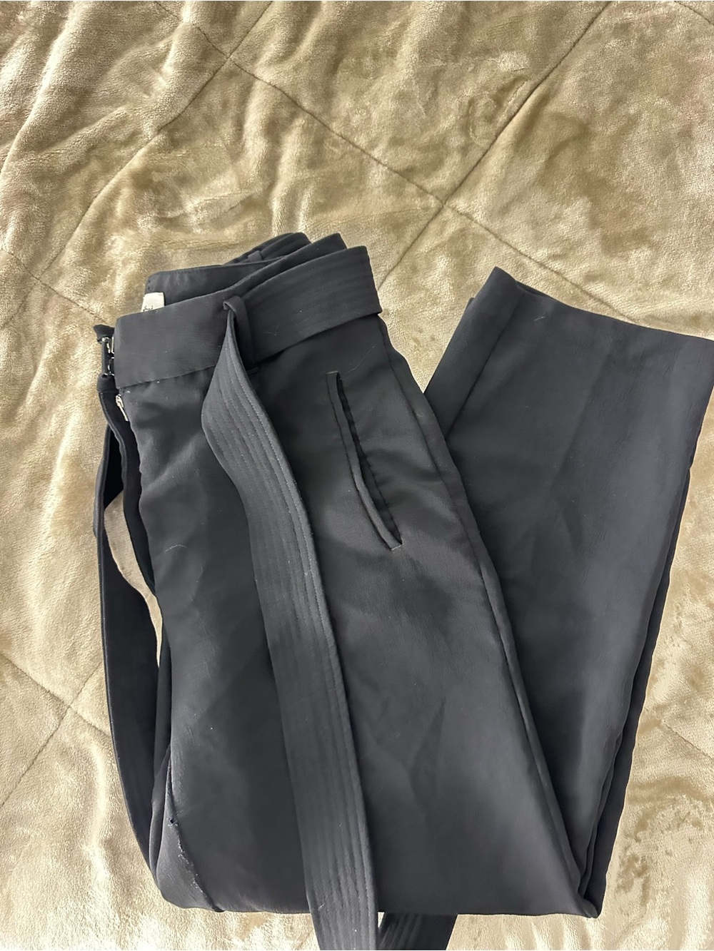 Wilfred Black Dress Pants with Adjustable Waist Tie